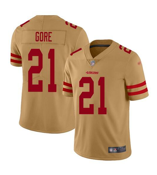 Men's San Francisco 49ers #21 Frank Gore Golden Stitched Jersey Men's San Francisco 49ers #21 Frank Gore Golden Stitched Jersey